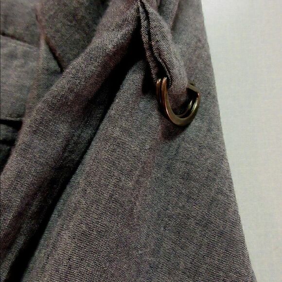 Eileen Fisher cotton & linen blouse blue/gray Small - Picture 5 of 6